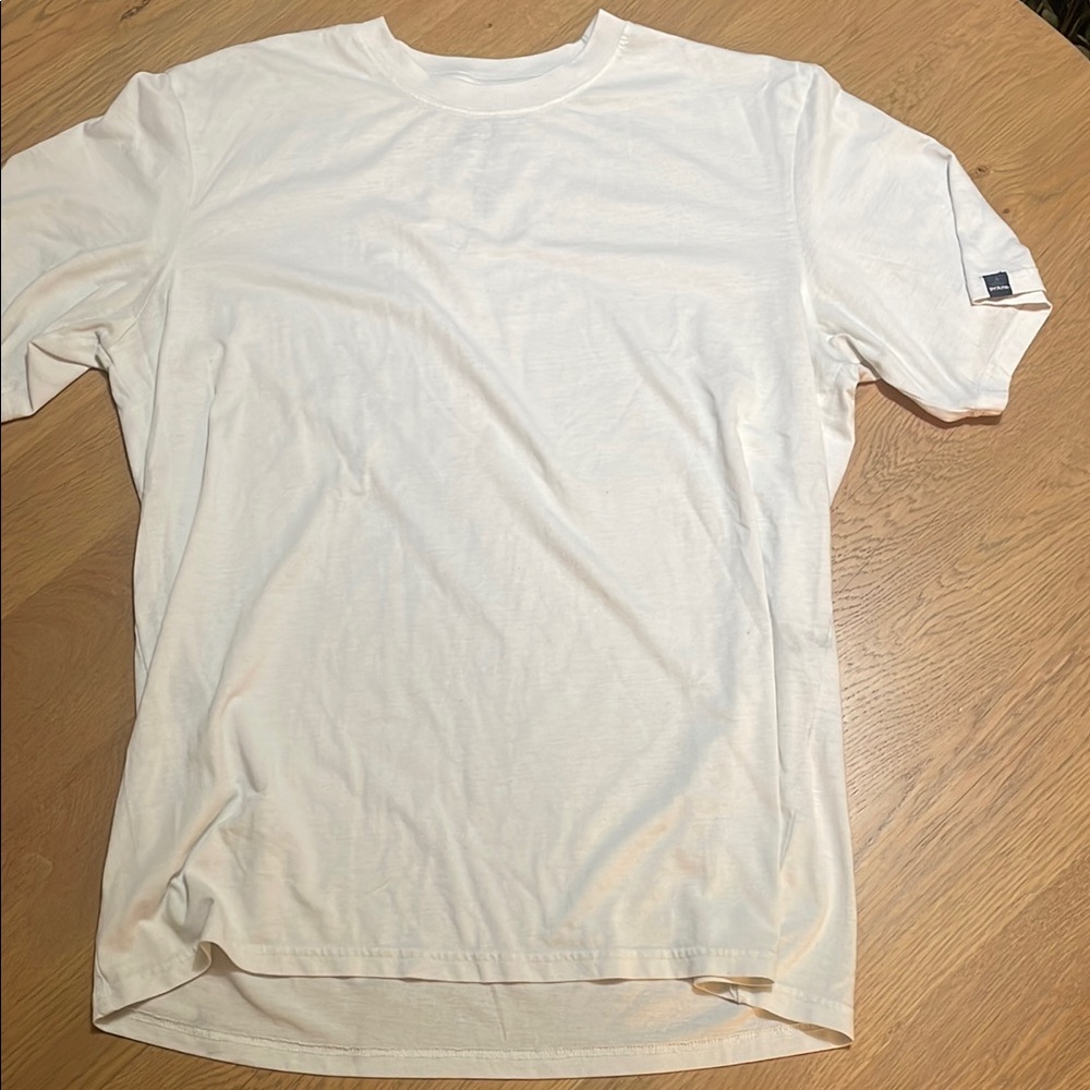 Prana White Short Sleeve Crew Neck Tee